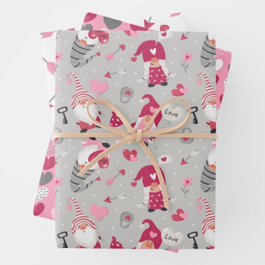 Love Gnomen Wrapping Paper Set of 3 (In situ)
