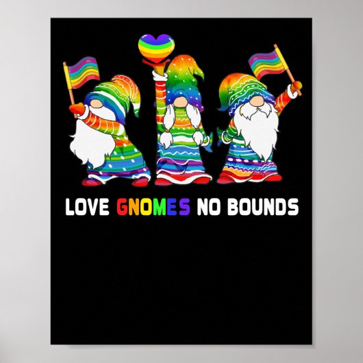 Love Gnomes No Bounds LGBT Community Gay Pride Poster (Voorkant)