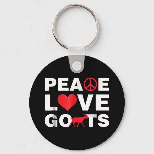 Love Goat Peace Goat Sleutelhanger (Voorkant)