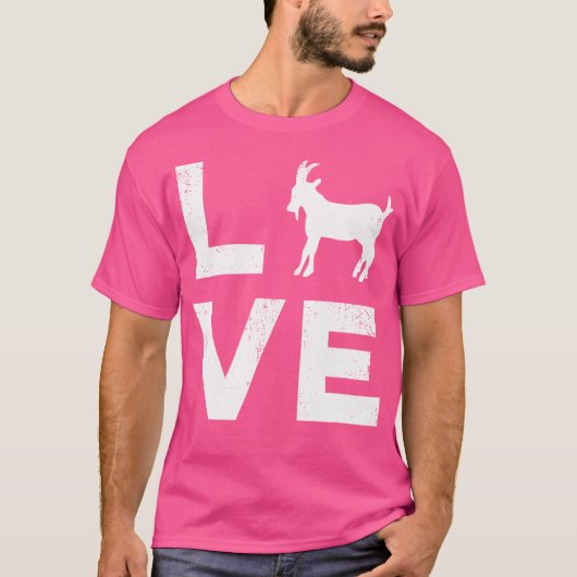 Love Goats Typography Funny Goat White T-shirt (Voorkant)