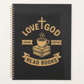 Love God Drink Coffee Lees boeken Christelijk Planner (Voorkant)