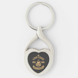 Love God Drink Coffee Lees boeken Christelijk Sleutelhanger