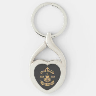 Love God Drink Coffee Lees boeken Christelijk Sleutelhanger