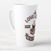 Love God Drink Koffie Lees boeken Christelijk  Latte Mok (Linkerhoek)