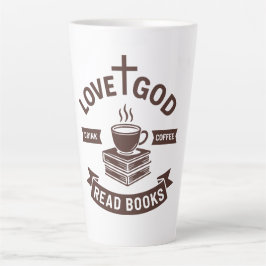 Love God Drink Koffie Lees boeken Christelijk Latte Mok