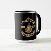 Love God Drink Koffie Lees boeken Christelijk  Mok (Voorkant rechts)