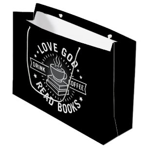 Love God Drink Koffie Lees boeken Liefhebbers Groot Cadeauzakje