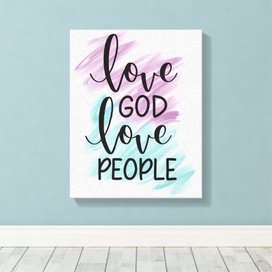 Love God, love people   Canvas Afdruk (Insitu (Houten vloer))