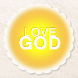 Love God Sunny Golden Kartonnen Onderzetters