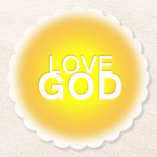 Love God Sunny Golden Kartonnen Onderzetters