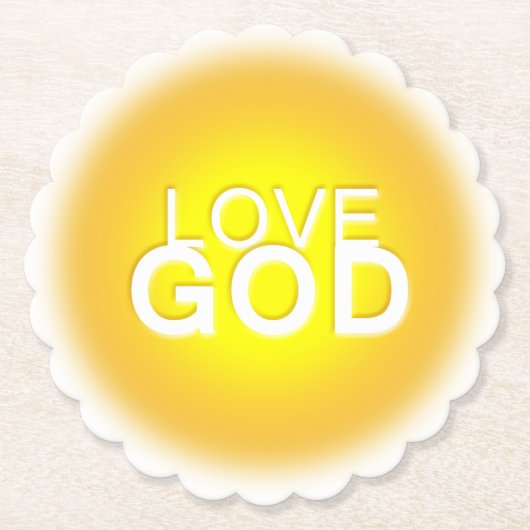Love God Sunny Golden Kartonnen Onderzetters (Voorkant)