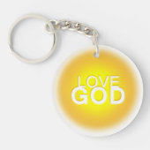Love God Sunny Golden Yellow Round Sleutelhanger (Voorkant)