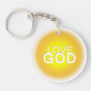 Love God Sunny Golden Yellow Round Sleutelhanger