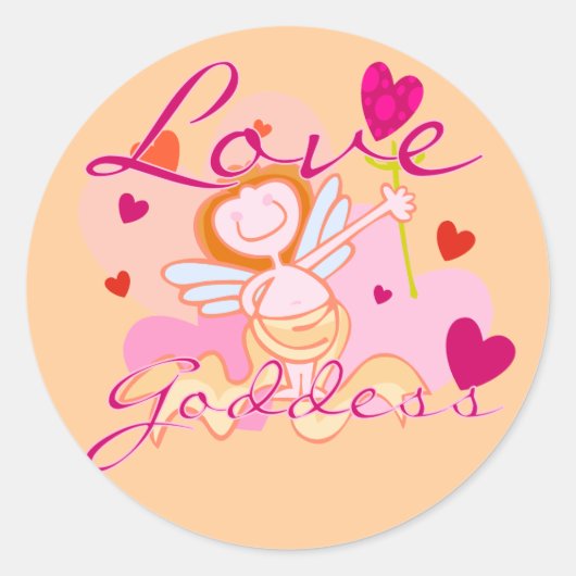 Love Goddess Valentijn Ronde Sticker (Voorkant)