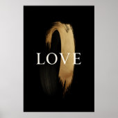 LOVE Gold Brushstroke – Modern Minimalist Art Poster (Voorkant)