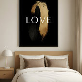 LOVE Gold Brushstroke – Modern Minimalist Art Poster