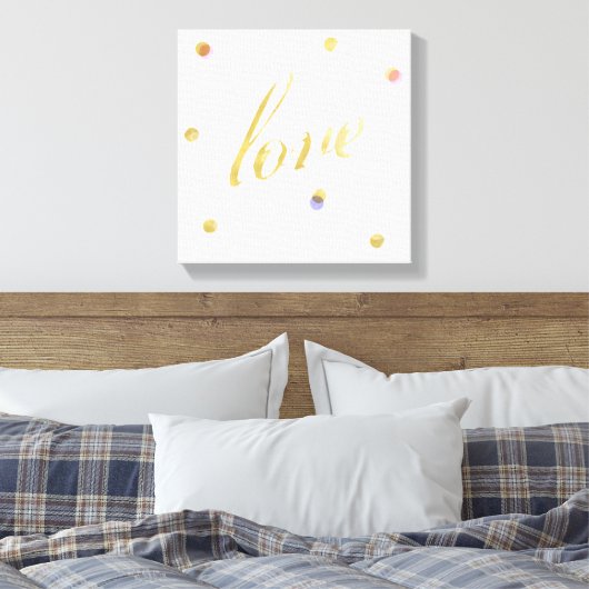Love Gold Canvas Print (Insitu (Slaapkamer))