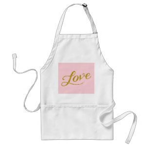 Love Gold Faux Glitter Metallic Inspirerend Pink Standaard Schort
