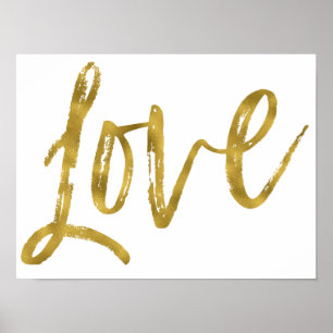 Love Gold Foil en White Inspirerend Word Poster