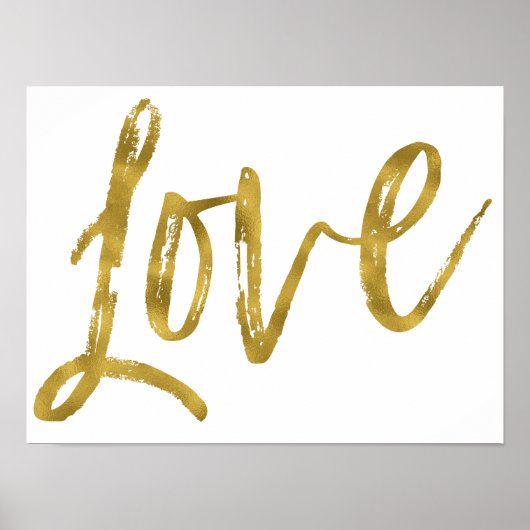 Love Gold Foil en White Inspirerend Word Poster (Voorkant)