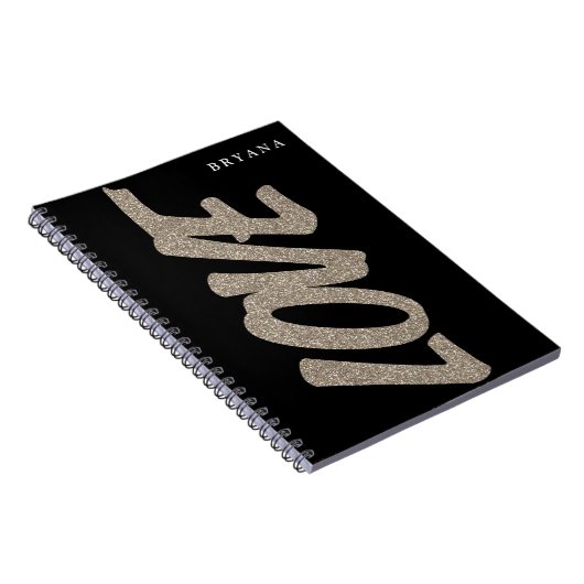 LOVE Gold Glitter Sparkle Modern Notitieboek (Rechterzijde)