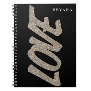 LOVE Gold Glitter Sparkle Modern Notitieboek