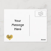 Love Gold Heart Stripes Briefkaart (Achterkant)
