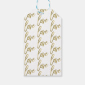 LOVE Gold Modern Brush Typography Wedding Cadeaulabel (Achterkant)