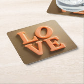 Love Gold Oranje Onderzetter Set (Schuin)
