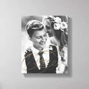 LOVE Gold Overlay Cadeau Fotocanvas Canvas Afdruk