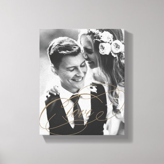 LOVE Gold Overlay Cadeau Fotocanvas Canvas Afdruk (Voorkant)