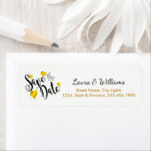 Love Gold Save the Date Heart Shape Brushed Etiket (Insitu)