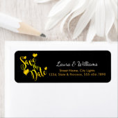 Love Gold Save the Date Heart Shape Brushed Etiket (Insitu)