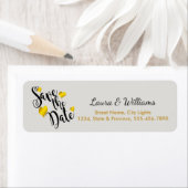 Love Gold Save the Date Heart Shape Brushed Etiket (Insitu)