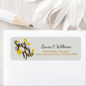 Love Gold Save the Date Heart Shape Brushed Etiket (Insitu)