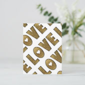 Love Gold Text Word Elegant Golden Decorative Briefkaart (Staand voorkant)