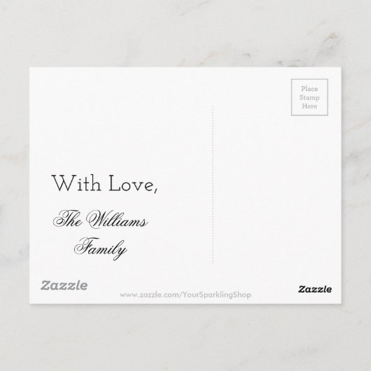 Love Gold Text Word Elegant Golden Decorative Briefkaart (Achterkant)