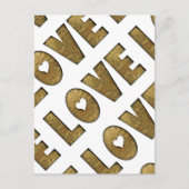 Love Gold Text Word Elegant Golden Decorative Briefkaart (Voorkant)