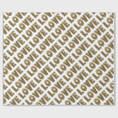 Love Gold Text Word Elegant Golden Decorative Cadeaupapier (Vlak)