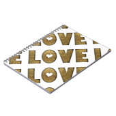 Love Gold Text Word Elegant Golden Decorative Notitieboek (Linkerzijde)