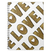 Love Gold Text Word Elegant Golden Decorative Notitieboek (Voorkant)