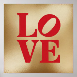 LOVE Gold Typografie Onderzetterset Poster