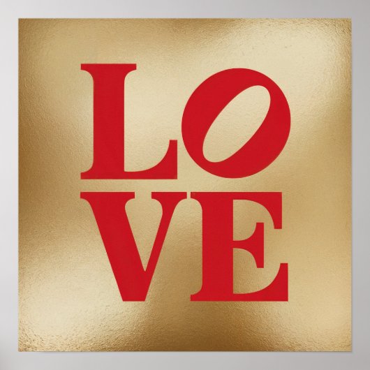 LOVE Gold Typografie Onderzetterset Poster (Voorkant)