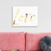 Love Gold Wit Inspirerend Quotes Canvas Afdruk (Insitu (Woonkamer))