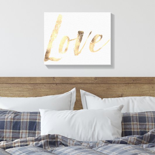 Love Gold Wit Inspirerend Quotes Canvas Afdruk (Insitu (Slaapkamer))