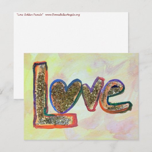 Love Golden Pastels Art Painting Briefkaart (Voorkant / Achterkant)
