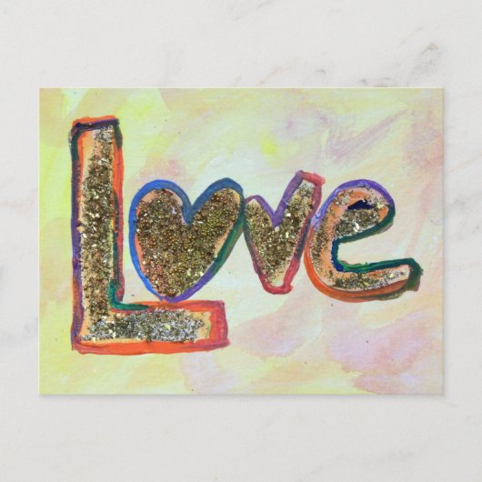 Love Golden Pastels Art Painting Briefkaart (Voorkant)