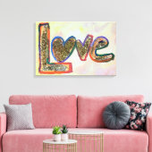 Love Golden Pastels Painvas Print (Insitu (Woonkamer))