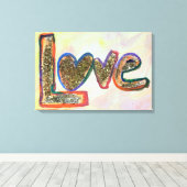 Love Golden Pastels Painvas Print (Insitu (Houten vloer))