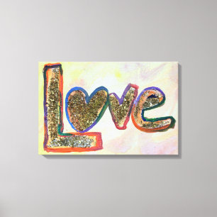 Love Golden Pastels Painvas Print